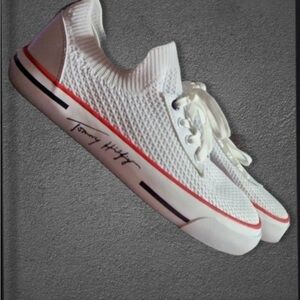 Tommy Hilfiger White Knit Sneakers